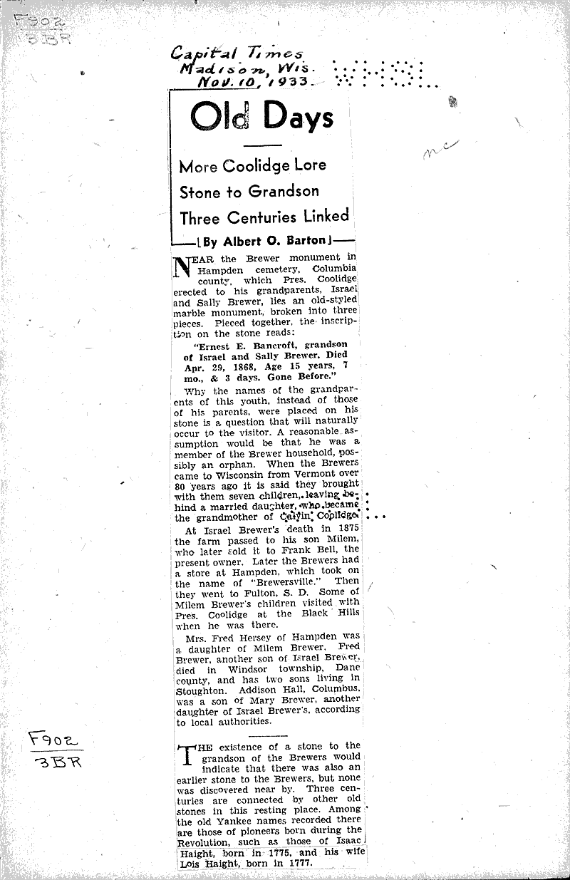  Source: Milwaukee Sunday Telegram Date: 1925-03-14