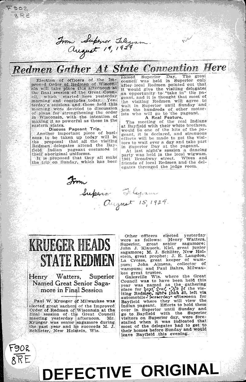  Source: Superior Telegram Topics: Social and Political Movements Date: 1924-08-14