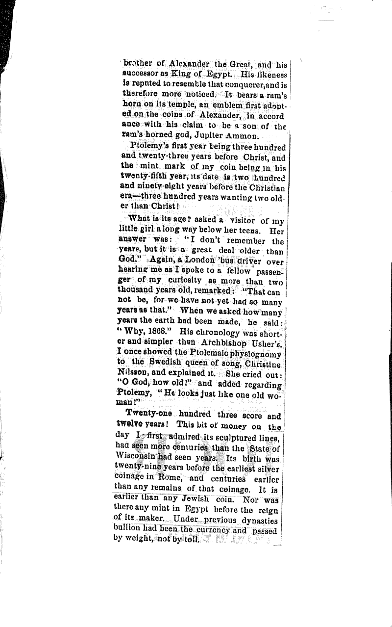 Numismatics Source: Madison Democrat Date: 1874-03-18