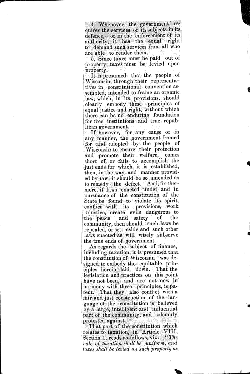 Universal equal taxation Topics: Social and Political Movements Date: 1880-01-08