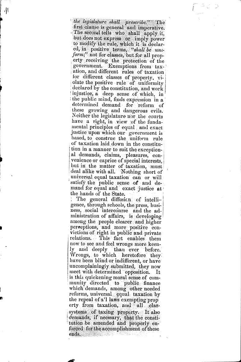 Universal equal taxation Topics: Social and Political Movements Date: 1880-01-08