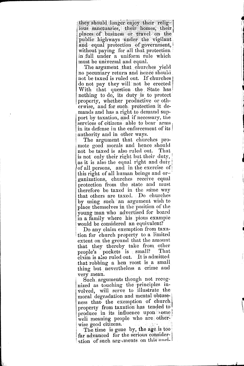 Universal equal taxation Topics: Social and Political Movements Date: 1880-01-08