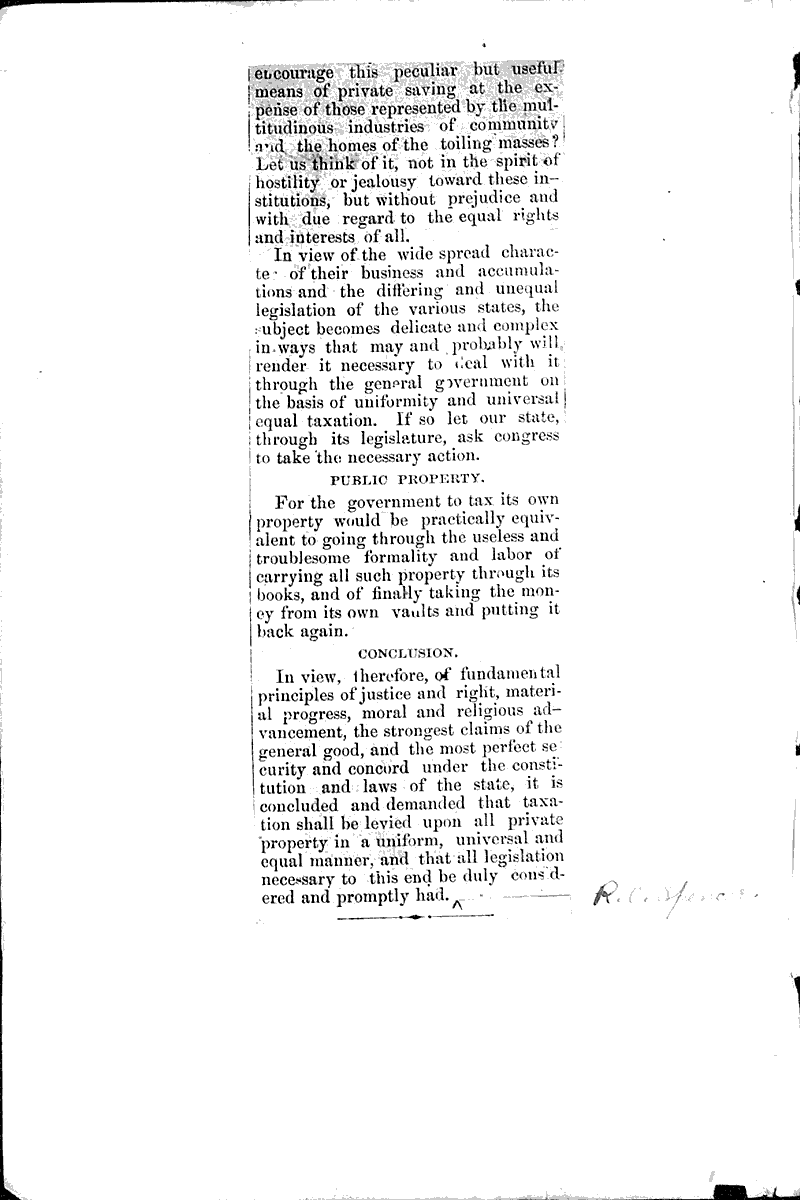 Universal equal taxation Topics: Social and Political Movements Date: 1880-01-08